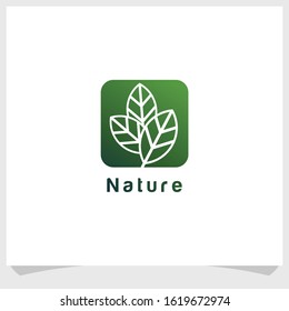 abstract leaf icon logo design vector, nature elements logo design template