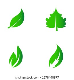 Abstract leaf icon set isolated on white background. Collection of leaf icons for symbol, logo, sign, label and app. Creative art concept. Vector illustration, flat leaves