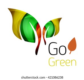 Abstract leaf icon. Vector illustration