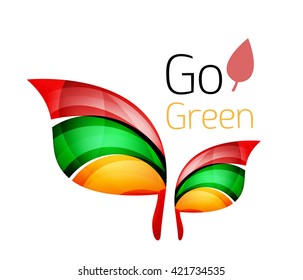 Abstract leaf icon. Vector illustration