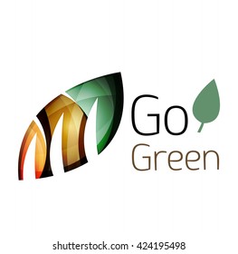 Abstract leaf icon. Vector illustration