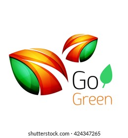 Abstract leaf icon. Vector illustration