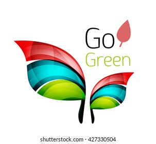 Abstract leaf icon. Vector illustration