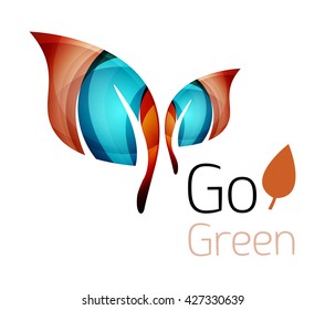 Abstract leaf icon. Vector illustration