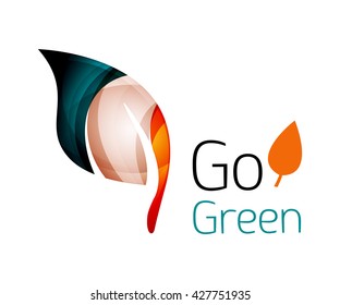 Abstract leaf icon. Vector illustration