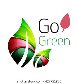 Abstract leaf icon. Vector illustration