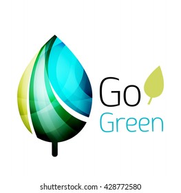 Abstract leaf icon. Vector illustration