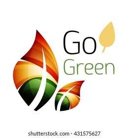 Abstract leaf icon. Vector illustration