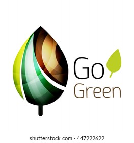 Abstract leaf icon. Vector illustration