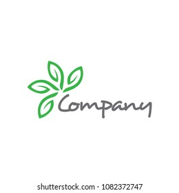 Abstract leaf illustration for logo symbol or logo sign template