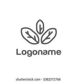 Abstract leaf illustration for logo symbol or logo sign template