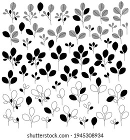 Abstract leaf illustration material collection,