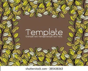 Abstract leaf invitation cards. Stock vector set of brochures in vintage style. Vector design templates vintage frames and backgrounds. Use for printed materials, signs, elements, web sites, cards.