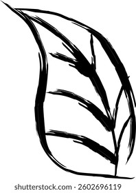 Abstract leaf line art design with bold, expressive strokes, capturing the essence of nature's elegance. Ideal for eco-friendly branding or botanical art.