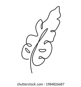 Hoja abstracta como dibujo de línea sobre el fondo blanco. Vector