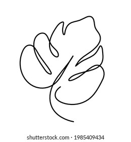 Abstraktes Blatt als Linienzeichnung auf weißem Hintergrund. Vektorgrafik