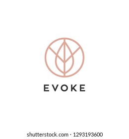 abstract leaf line logo