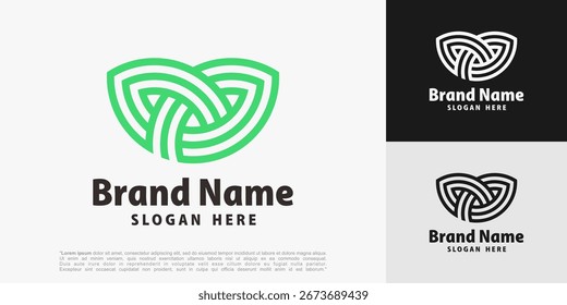 Diseño abstracto del logotipo de la línea de la hoja, Ilustración vectorial