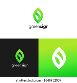 Icono de la compañía del logotipo de hoja abstracta. Diseño vectorial de signo ecológico.