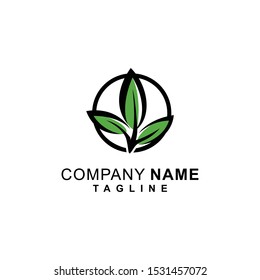 Abstract leaf logo design premium