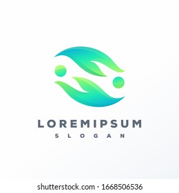 Abstract leaf logo design ready to use