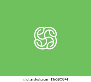 Abstract leaf logo design template element