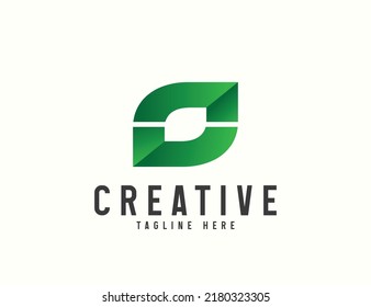 Abstract leaf logo design template
