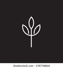 Abstract Leaf Logo design vector template linear style.