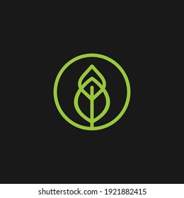 Abstract Leaf Logo design vector template linear style.