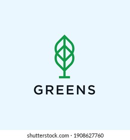 abstract leaf logo. eco icon
