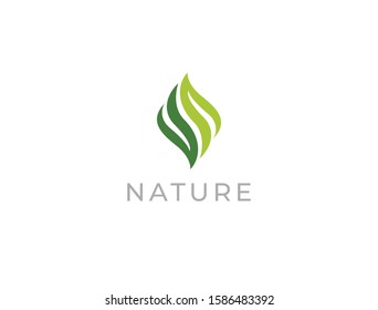 Abstract leaf logo. Elegant modern eco vector logotype. Growing plant icon.