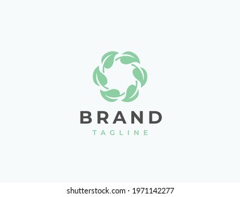 Abstract leaf logo. Elegant modern eco vector logotype.