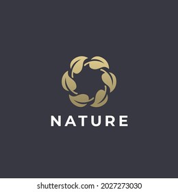 Abstract leaf logo. Elegant modern eco vector logotype.
