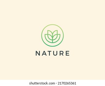 Abstract Leaf Logo. Elegant Modern Eco Vector Logotype.