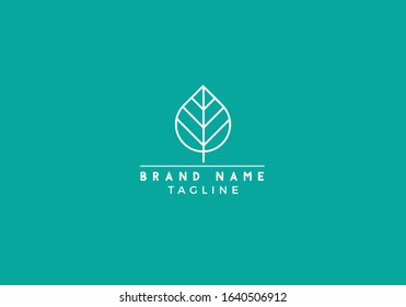Abstract Leaf Logo graphic design template linear style in vector editable file for business.