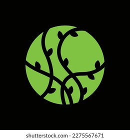 Abstract leaf logo icon design, floral nature logo, natural branch leaves symbol vector