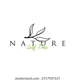 Abstract Leaf Logo Mark Inspired By Nature Growth