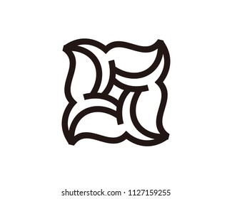 Abstract Leaf Logo, Monogram Logo, Creative Symbol, Icon
