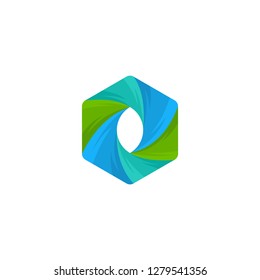 abstract leaf logo, nature icon vector