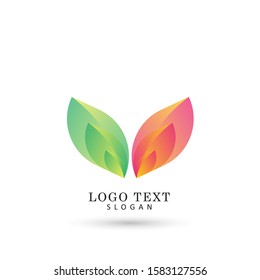 Abstract Leaf Logo. Symbol & Icon Vector Template.