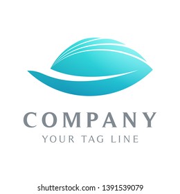 Abstract leaf logo templates form smiling mouths.