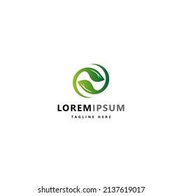 Ilustración del vector del logotipo de hoja abstracta. Concepto de diseño de logotipos orgánicos, ecología, jardín, planta y naturaleza