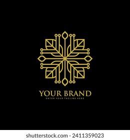 Abstract leaf logo, vector ornament, graphic design