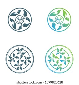 Abstract leaf logo vector symbol. Foliate symbol design.