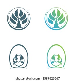 Abstract leaf logo vector symbol. Foliate symbol design.