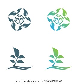 Abstract leaf logo vector symbol. Foliate symbol design.