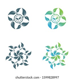 Abstract leaf logo vector symbol. Foliate symbol design.