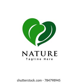 Abstract leaf love logo