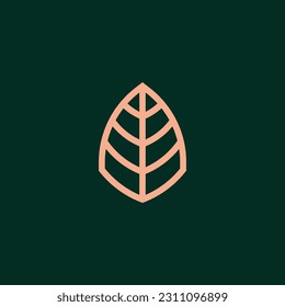 Abstract leaf luxury lineal logo design