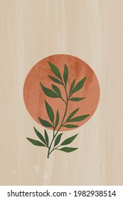 Decoración de diseño minimalista de hoja abstracta
